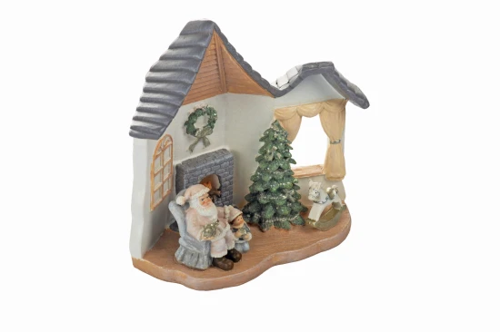 Figurka - domek świąteczny - świecący - 17 cm