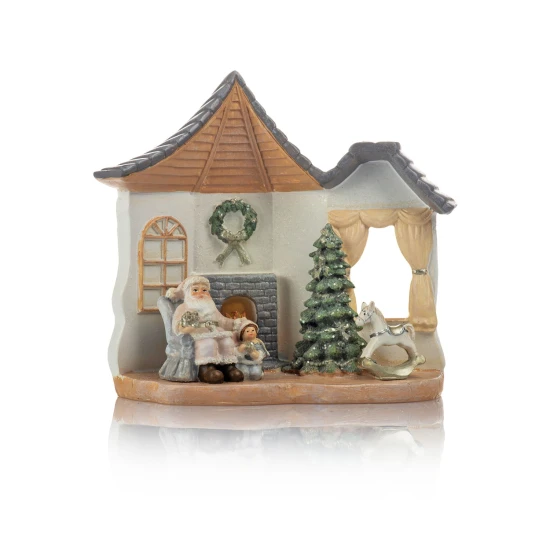 Figurka - domek świąteczny - świecący - 17 cm