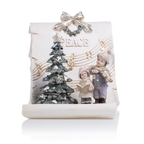 Figurka - świąteczna scenka - świecąca - peace - 15,5cm