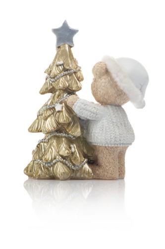Figurka - miś - choinka - 13 cm