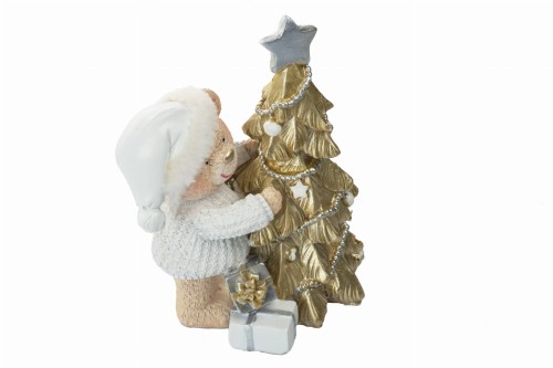 Figurka - miś - choinka - 13 cm