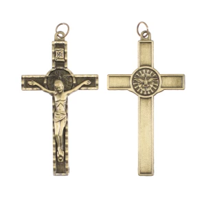 Krzyżyk metalowy Duch Święty – satynowa powłoka 7,7 cm