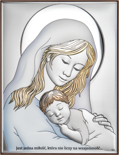 Obrazek srebrny - Madonna z dzieciątkiem