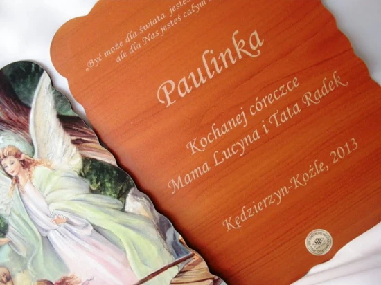 Dedykacja na pastelowym obrazku