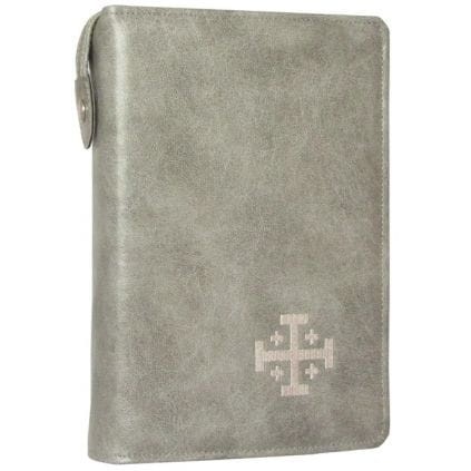Etui do Biblii JEROZOLIMSKIEJ, szare, haft