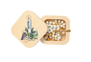 Pudełeczko magnetyczne na różaniec - Matka Boża z Lourdes - bez różańca 