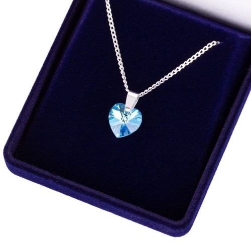 Zawieszka SWAROVSKI "Royal Blue" na łańcuszku DEDYKACJA - Pamiątka Prezent