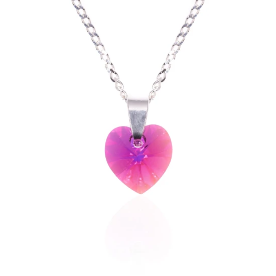 Zawieszka SWAROVSKI "Royal Pink" na łańcuszku DEDYKACJA - Pamiątka Prezent