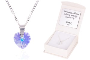 Zawieszka SWAROVSKI "Kryształowy wrzos" na łańcuszku DEDYKACJA - Pamiątka Prezent