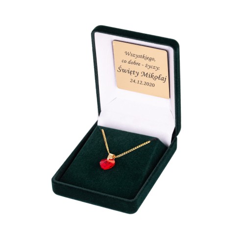 Zawieszka SWAROVSKI "Ogień Miłości" na łańcuszku DEDYKACJA - Pamiątka Prezent