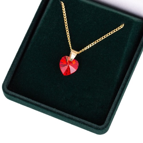 Zawieszka SWAROVSKI "Ogień Miłości" na łańcuszku DEDYKACJA - Pamiątka Prezent