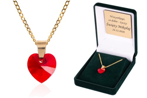 Zawieszka SWAROVSKI "Ogień Miłości" na łańcuszku DEDYKACJA - Pamiątka Prezent