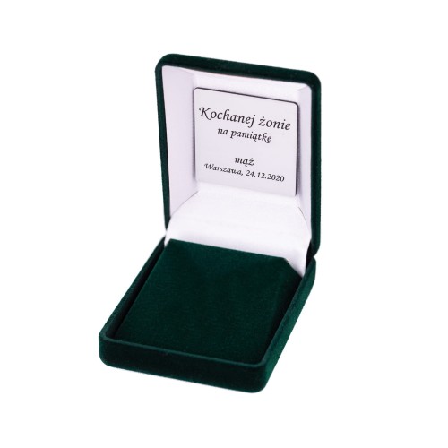 zielone welurowe pudełeczko