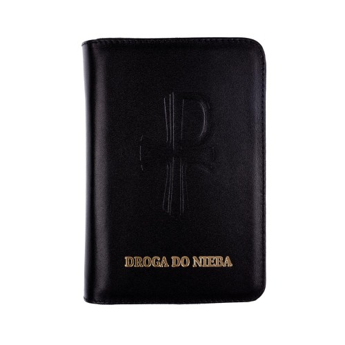 Etui skórzane do modlitewnika Droga do Nieba - zwykła, kolor czarny