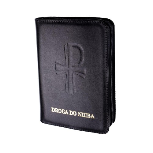 Etui skórzane do modlitewnika Droga do Nieba - zwykła, kolor czarny