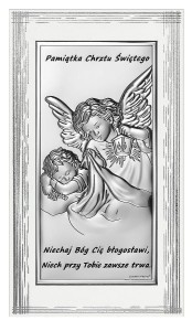 Obrazek srebrny - Aniołek z latarenką - 8,5x15