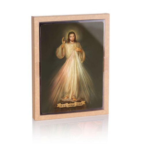 Ikona Jezus Miłosierny - Jezu Ufam Tobie z certyfikatem - 17x23cm