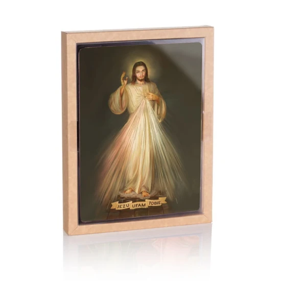 Ikona Jezus Miłosierny - Jezu Ufam Tobie z certyfikatem - 17x23cm