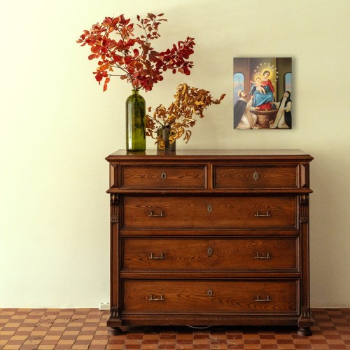 Obraz na desce lipowej - Matka Boża Pompejańska 15x20