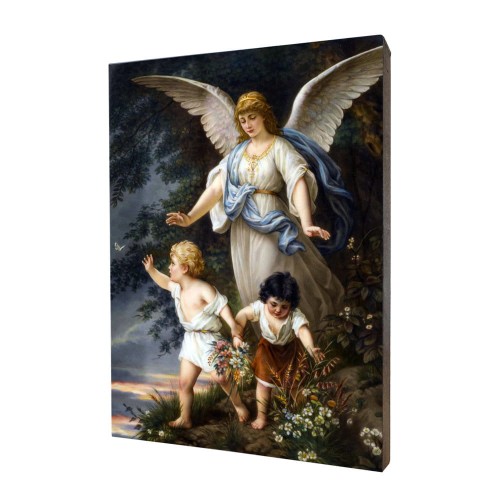 Obraz na desce lipowej - Anioł Stróż