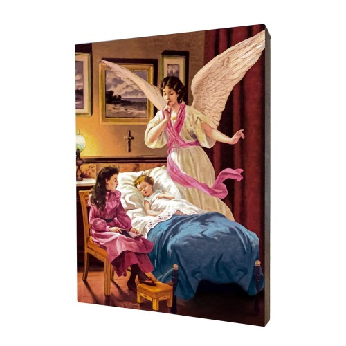 Obraz na desce lipowej - Anioł Stróż