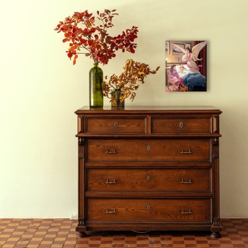 Obraz na desce lipowej - Anioł Stróż