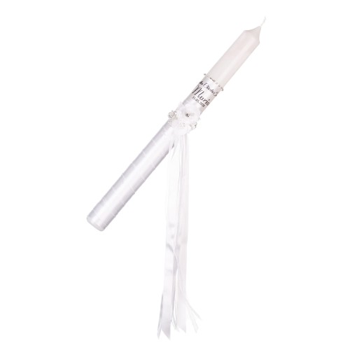 Świeca w stylu PREMIUM - imienna gromnica ze stroikiem