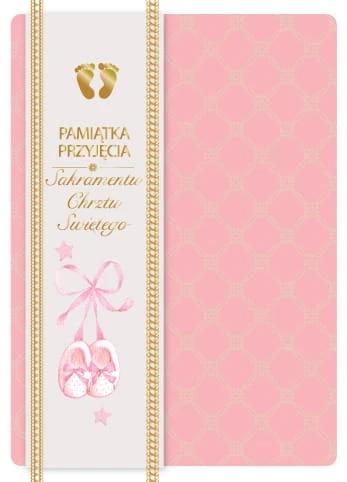 Karnet STÓPKI, kartka na Chrzest Święty z życzeniami