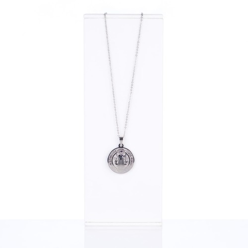 Naszyjnik - medalion - św. Benedykt - Stainless Steel