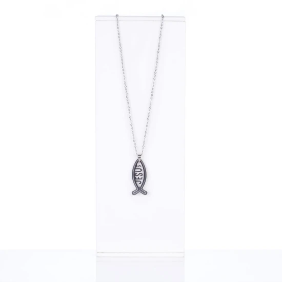 Naszyjnik - rybka chrześcijańska - JESUS - Stainless Steel
