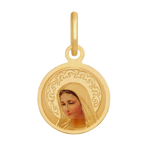 Matka Boska ZŁOTY ZESTAW medalik łańcuszek pr. 585 DEDYKACJA - Pamiątka Prezent