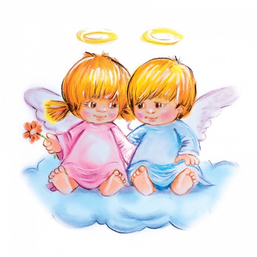 Aniołek - naklejka papierowa Ø 7cm