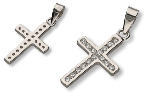 Krzyżyk srebrny z cyrkoniami - próba 925