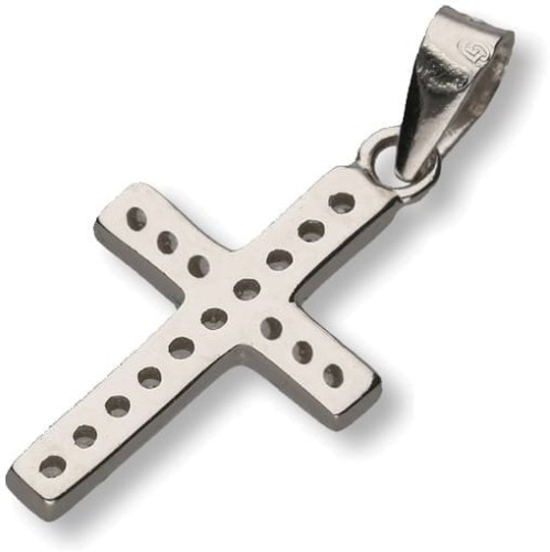 Krzyżyk srebrny z cyrkoniami - próba 925