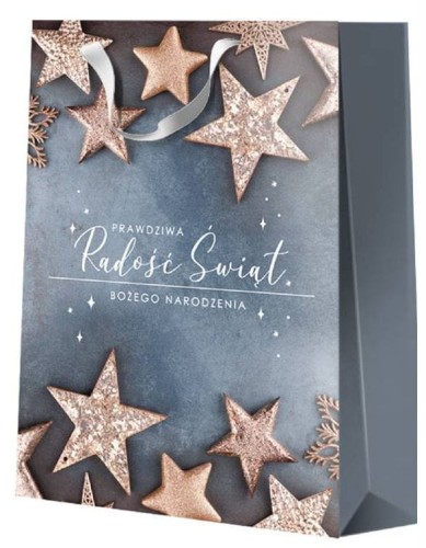 Torebka prezentowa WESOŁYCH ŚWIĄT  A4+  - 26 x 32 cm