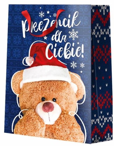 Torebka prezentowa WESOŁYCH ŚWIĄT  A4+  - 26 x 32 cm
