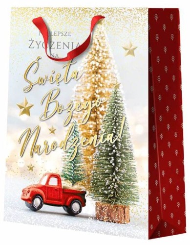 Torebka prezentowa WESOŁYCH ŚWIĄT  A4+  - 26 x 32 cm