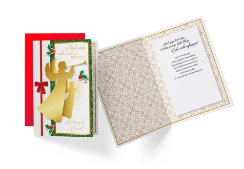 Karnet kartka z życzeniami ANIELI GRAJĄ