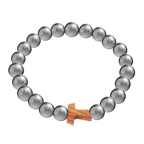 Bransoletka - Hematyt + Drzewo Oliwne