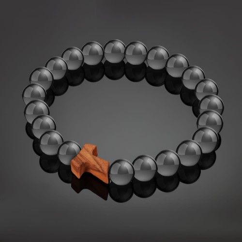 Bransoletka - Hematyt + Drzewo Oliwne