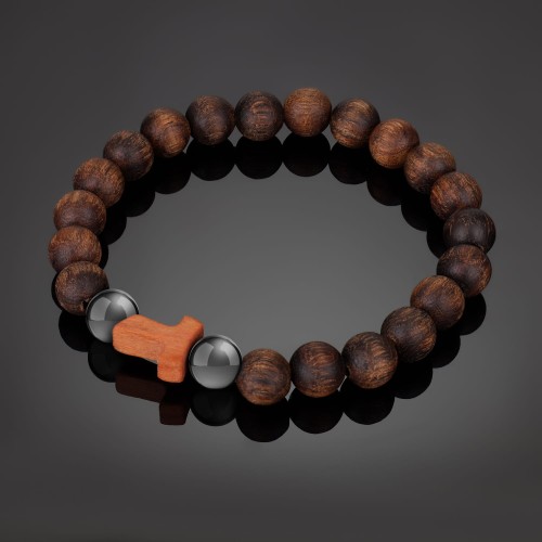 Bransoletka - Hematyt + Drzewo Oliwne + Orzech Włoski