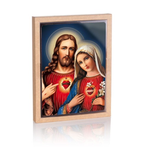 Ikona religijna Serce Maryi i Serce Jezusa z certyfikatem