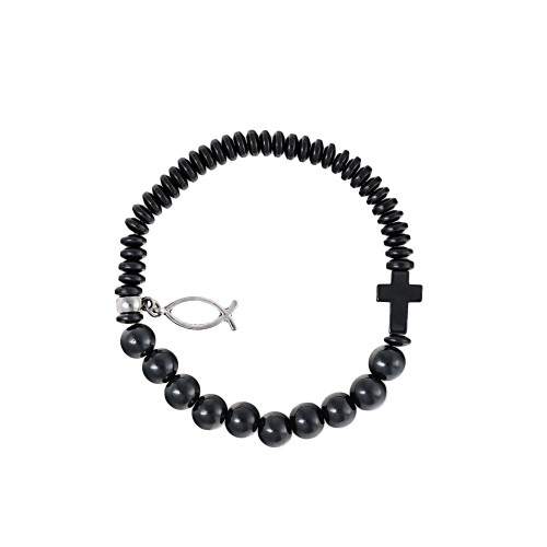 Bransoletka - dziesiątek różańca - hematyt
