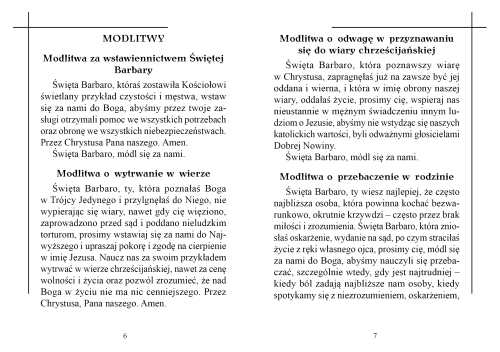 Módlmy się do Świętej Barbary