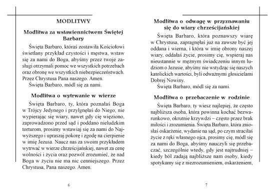 Módlmy się do Świętej Barbary