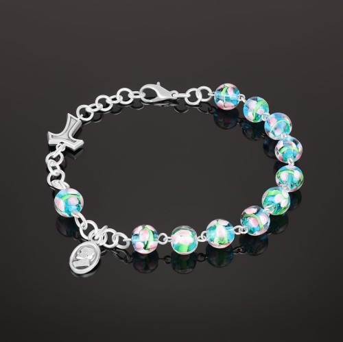 Różaniec bransoletka z krzyżem tau oraz medalikiem