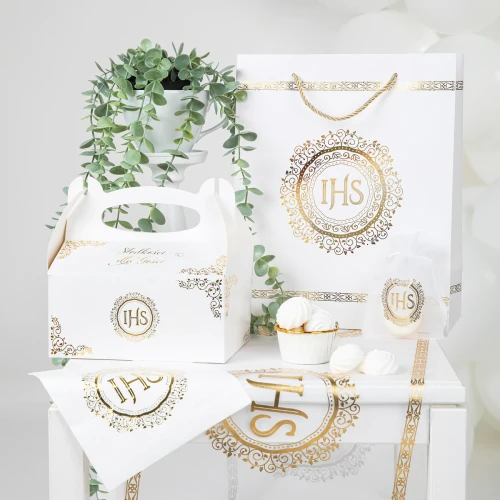 Torebka na prezenty Komunia Święta A4 (22 X 31 cm) - IHS