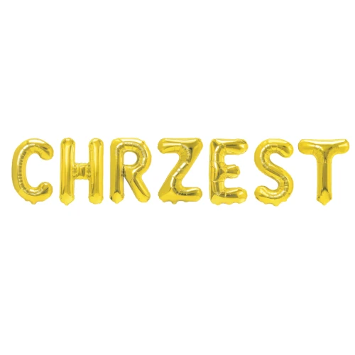 Balon foliowy napis CHRZEST złoty