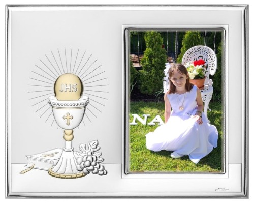 Srebrna ramka na zdjęcie - I Komunia Święta 10x15