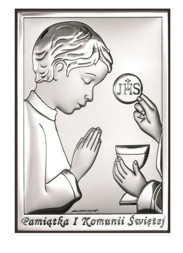 Obrazek srebrny - Komunia Święta